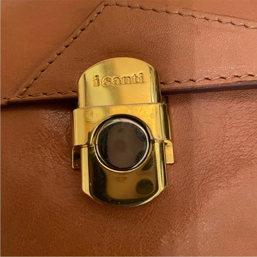 I Santi Milano Italian Elegant Brown Leather Briefcase